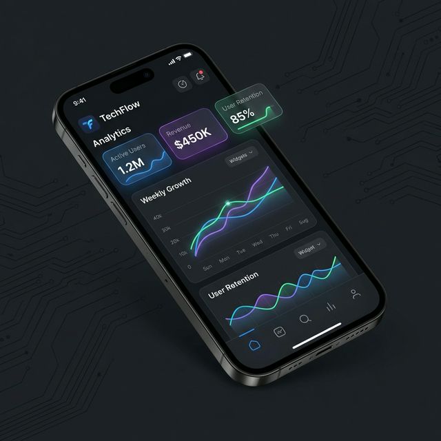 TechFlow Analytics Mobile App Interface